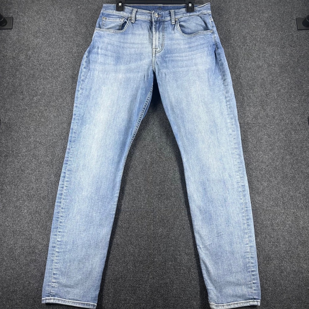 7 For All Mankind Adrien Jeans Mens 32 Light Blue Slim Tapered Premium Denim
